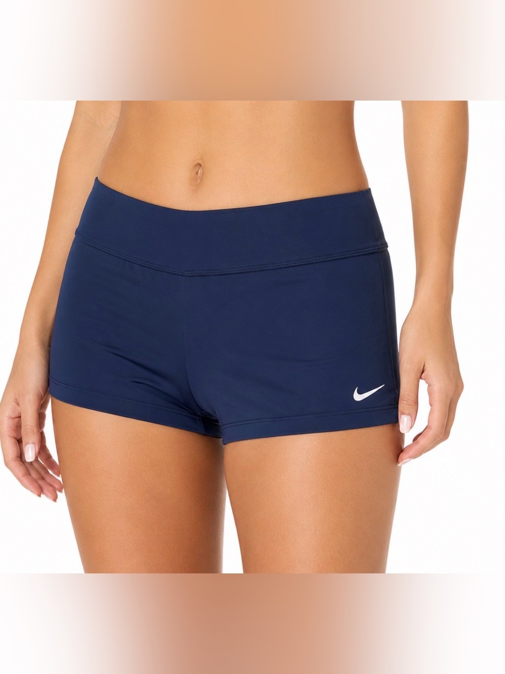 Nike Swim Women’s XXL Navy Blue Boyshort Swim Shorts NWT Swoosh Stretch